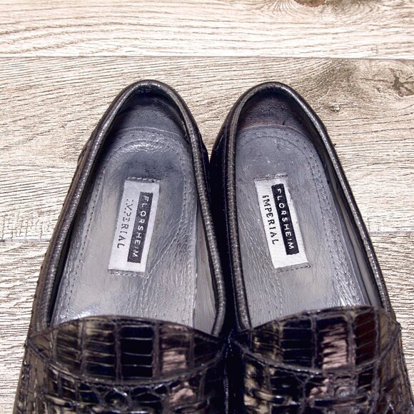Florsheim Glossy Black Textured Loafers main image 11